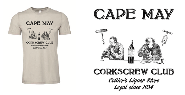 Cape May Corkscrew Club ~ Heather Cool Grey Tee